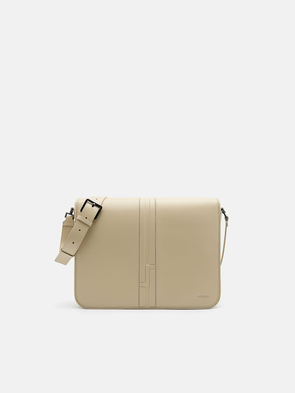 Tas Messenger Panel Bertekstur, Taupe