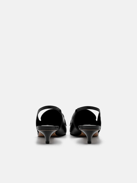 PEDRO Icon Leather Heel Sandals, Black