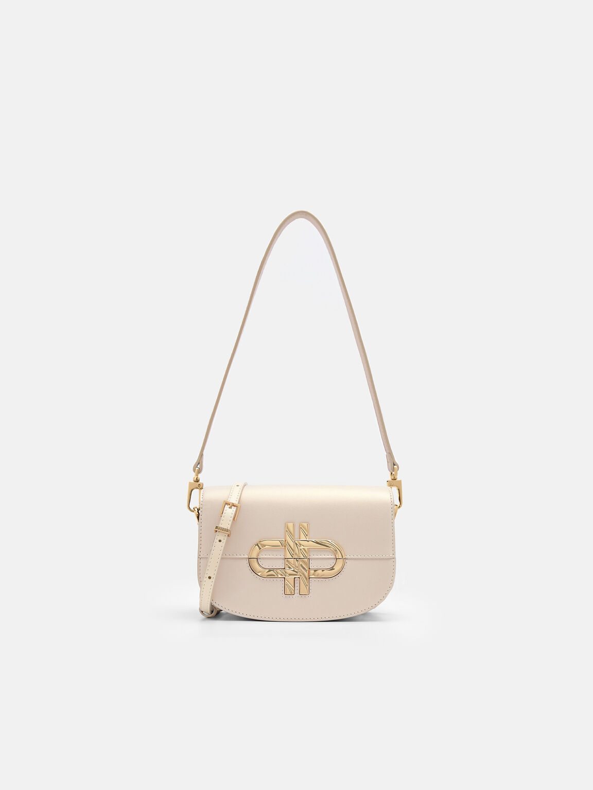 PEDRO Icon Mini Leather Shoulder Bag, Champagne, hi-res