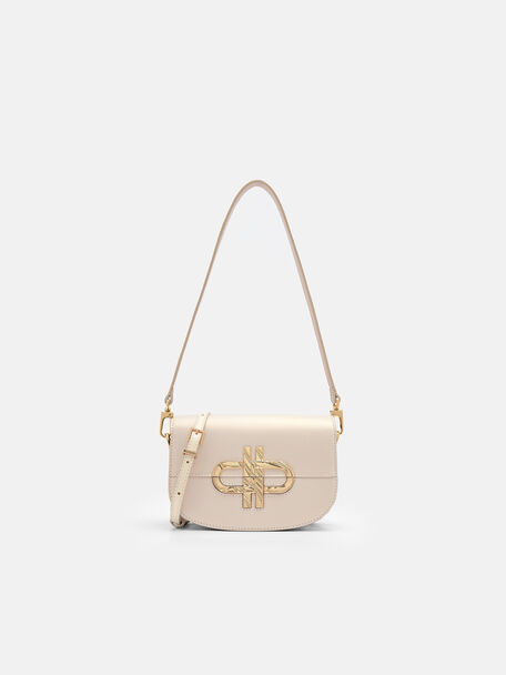 PEDRO Icon Mini Leather Shoulder Bag, Champagne, hi-res