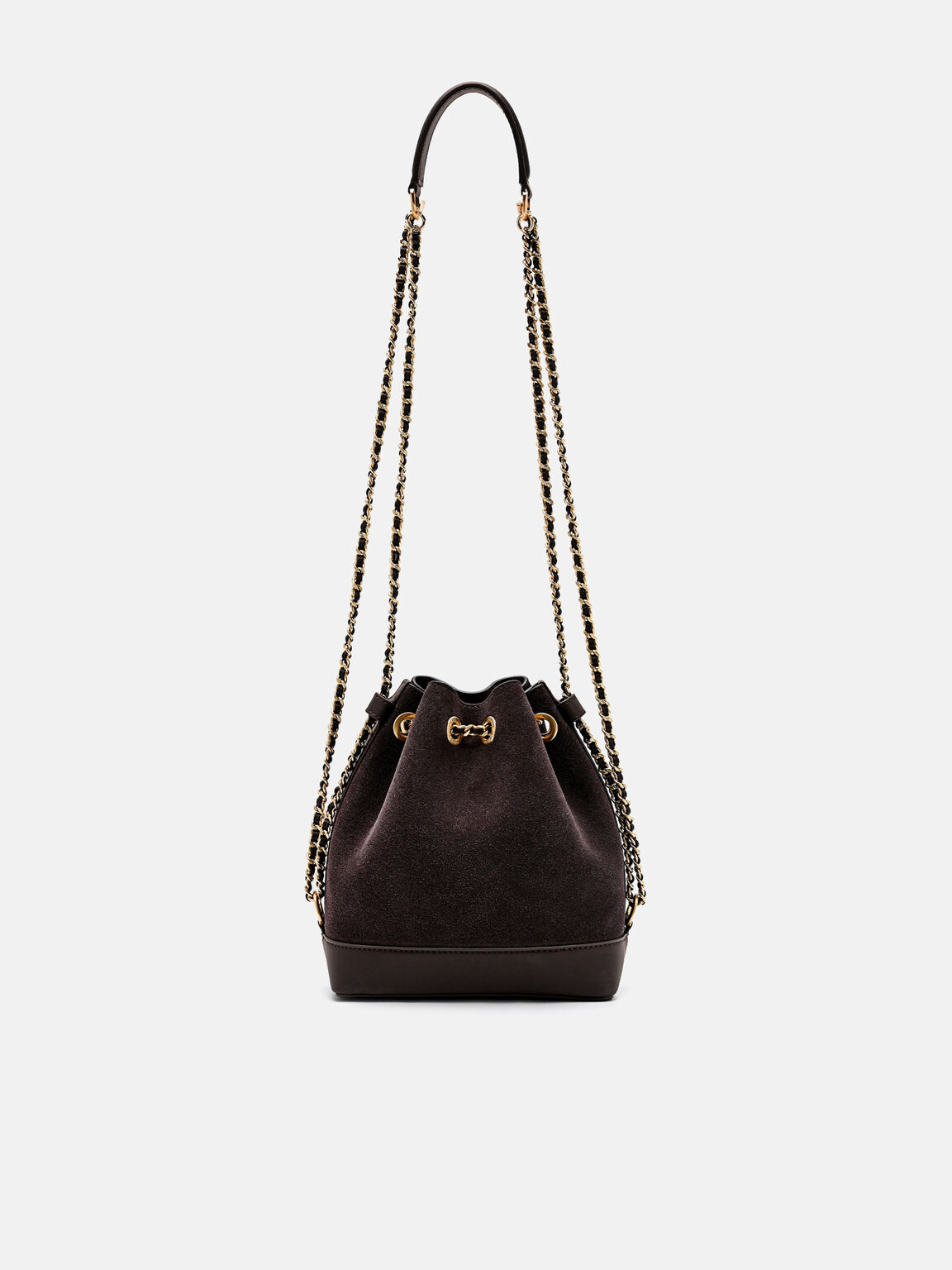Suede Mini Bucket Bag, , hi-res