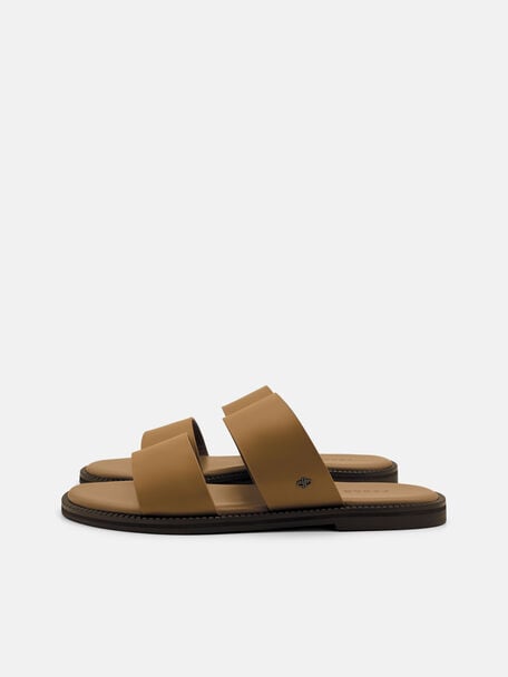 Canvas Double-Strap Slide Sandals, , hi-res