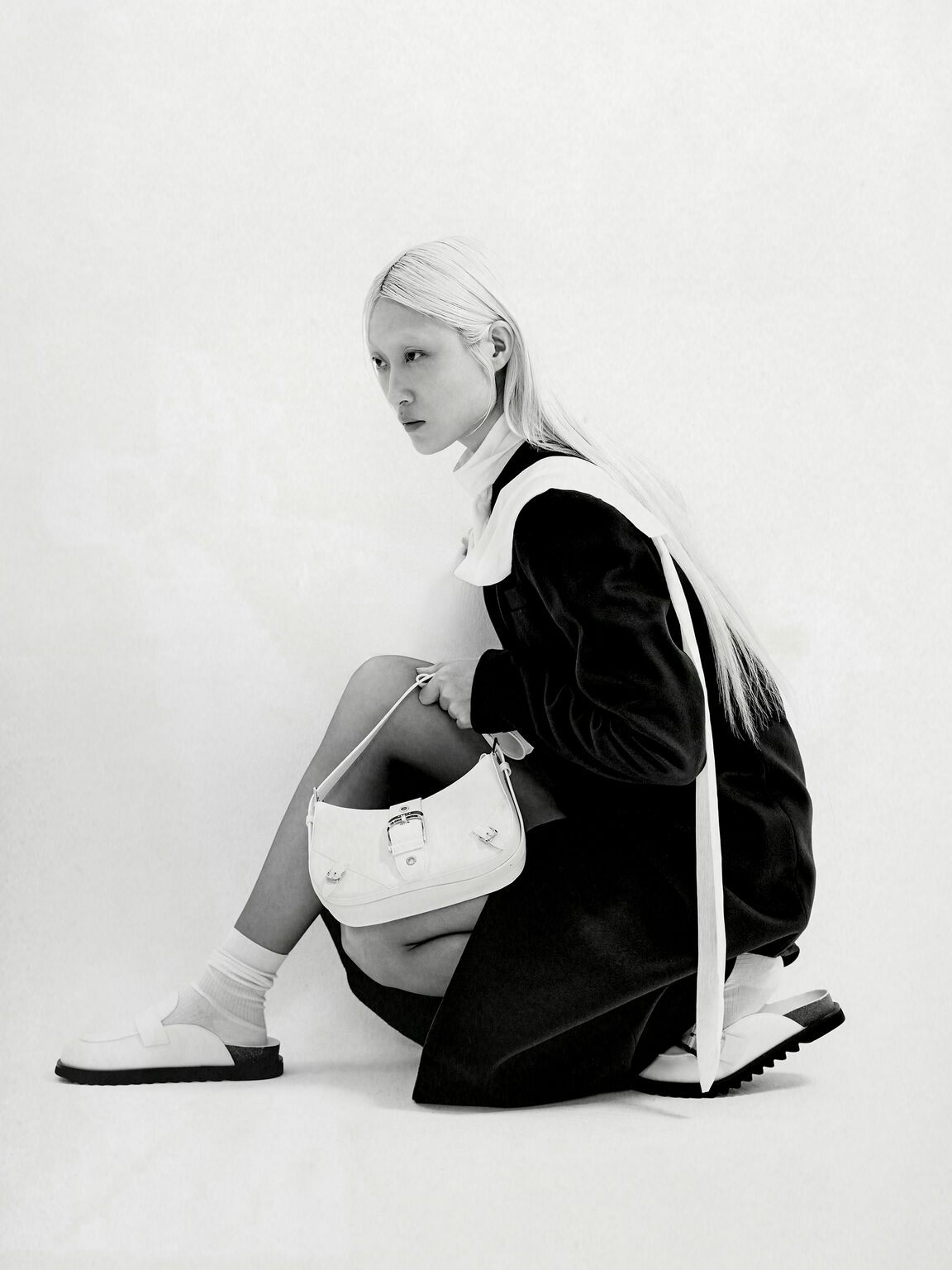 Helix Leather Shoulder Bag, 