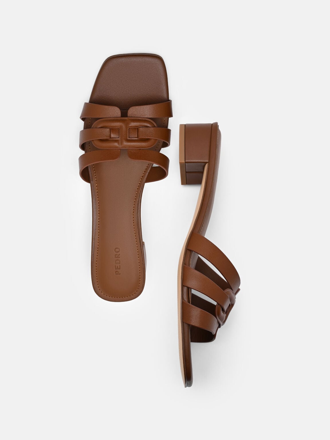 Sandal Hak Tinggi Carmel Berbahan Kulit, 