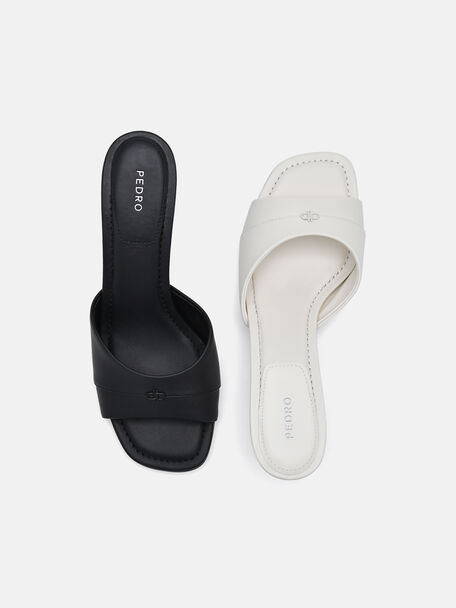 PEDRO Icon Leather Heel Sandals, Black