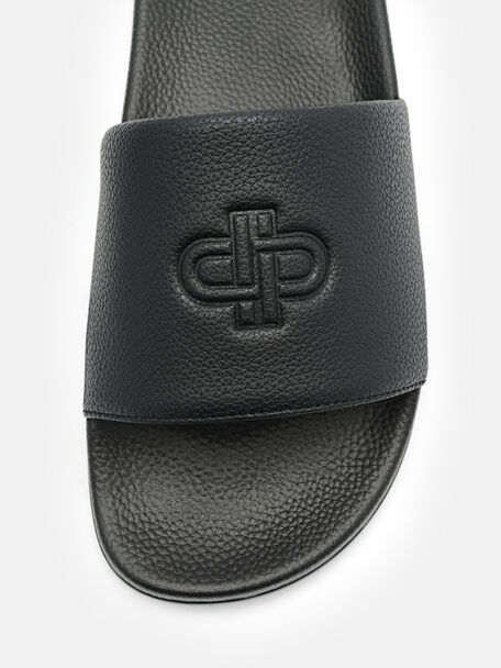 PEDRO Icon Leather Heel Sandals, Black