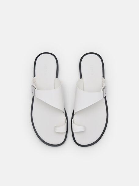 PEDRO Icon Leather Heel Sandals, Black