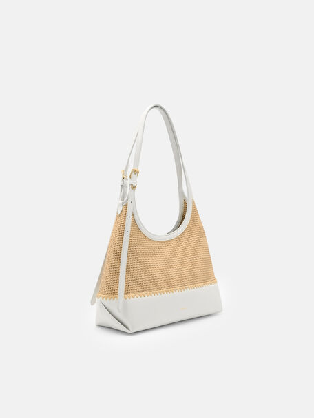 Saskia Raffia Hobo Bag, , hi-res