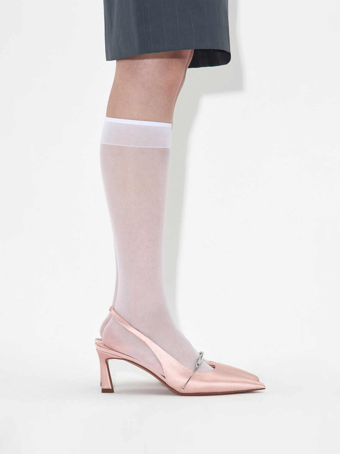Mira Satin Slingback Pumps, Blush