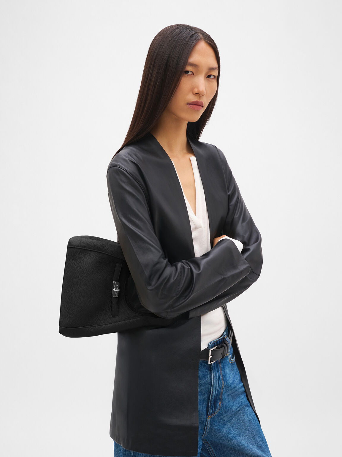 Danielle Small Leather Hobo Bag, , hi-res