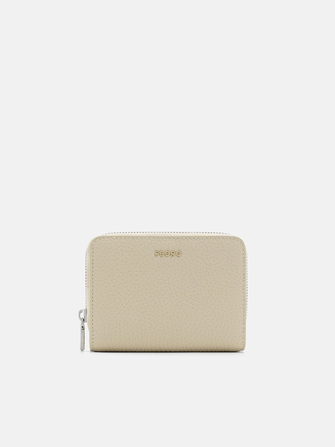 Dompet Lipat Dua Beritsleting Kulit Tumbled, 