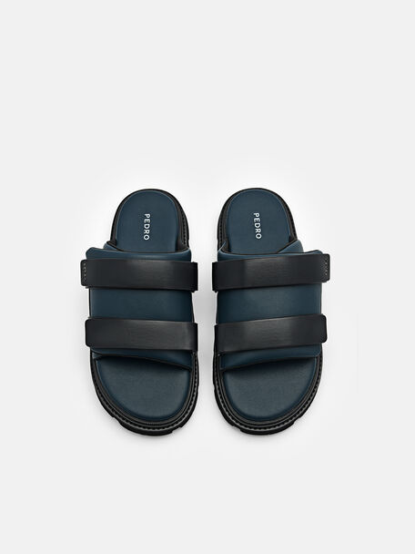 PEDRO Icon Leather Heel Sandals, Black