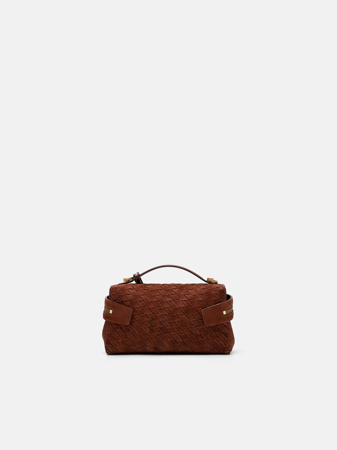 Alyssa Suede Woven Shoulder Bag, , hi-res