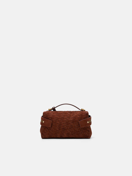 Alyssa Suede Woven Shoulder Bag, , hi-res