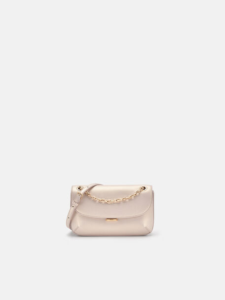 Mini Chainlink Shoulder Bag, Champagne, hi-res
