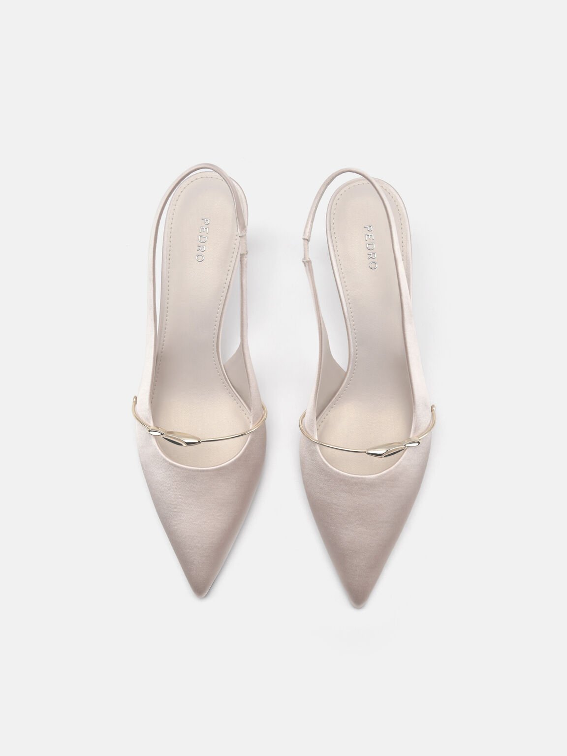 Satin Slingback Heel Pumps, , hi-res