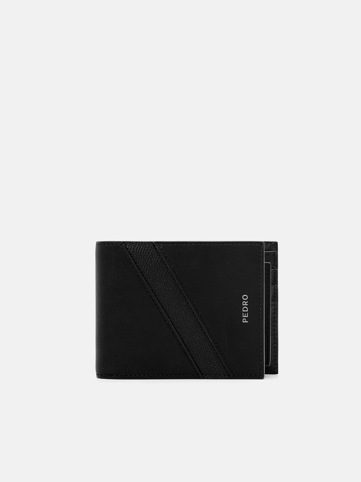Leather Bi-Fold Wallet with Insert, Black, hi-res