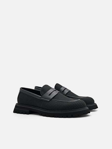 PEDRO Icon Leather Heel Sandals, Black