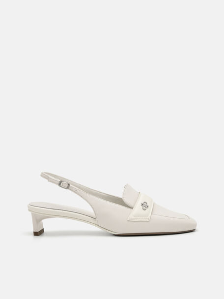 PEDRO Studio Leather Slingback Pumps, Chalk, hi-res