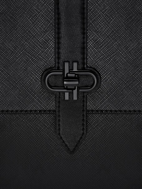 Boxy Saffiano Leather Crossbody Bag, , hi-res