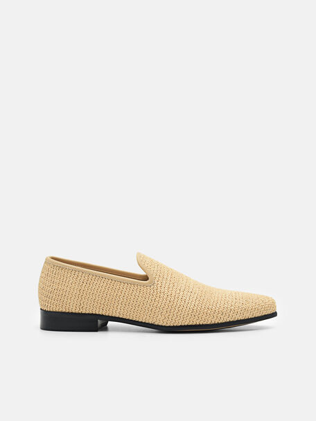 Woven Raffia Loafers, 
