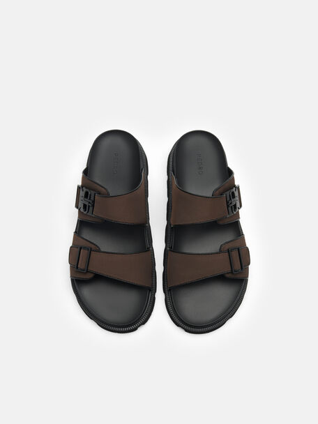 PEDRO Icon Leather Heel Sandals, Black