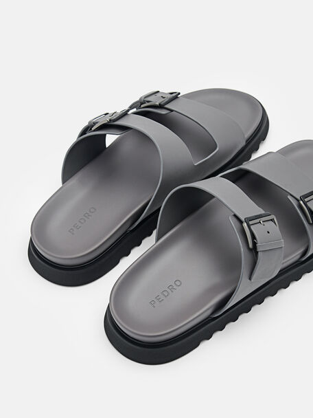 PEDRO Icon Leather Heel Sandals, Black