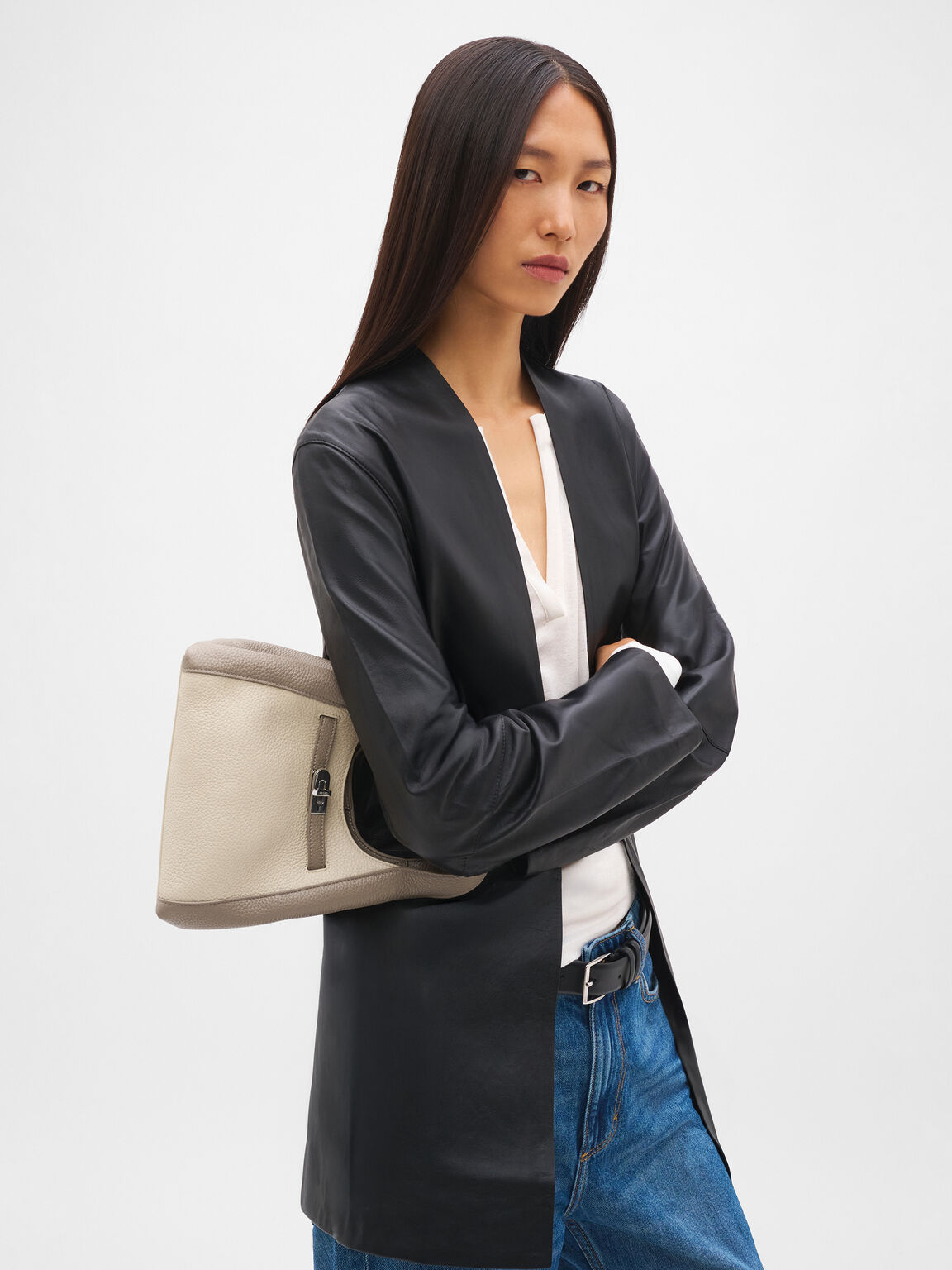 Danielle Small Leather Hobo Bag, , hi-res