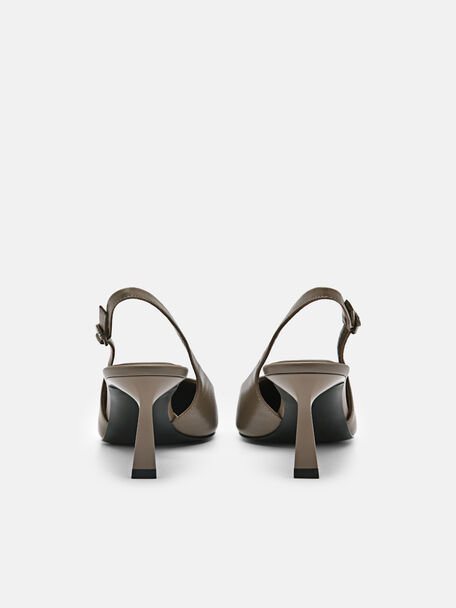 PEDRO Icon Leather Heel Sandals, Black