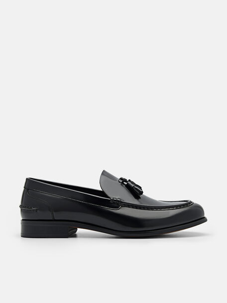 Leather Tassel Loafers, , hi-res