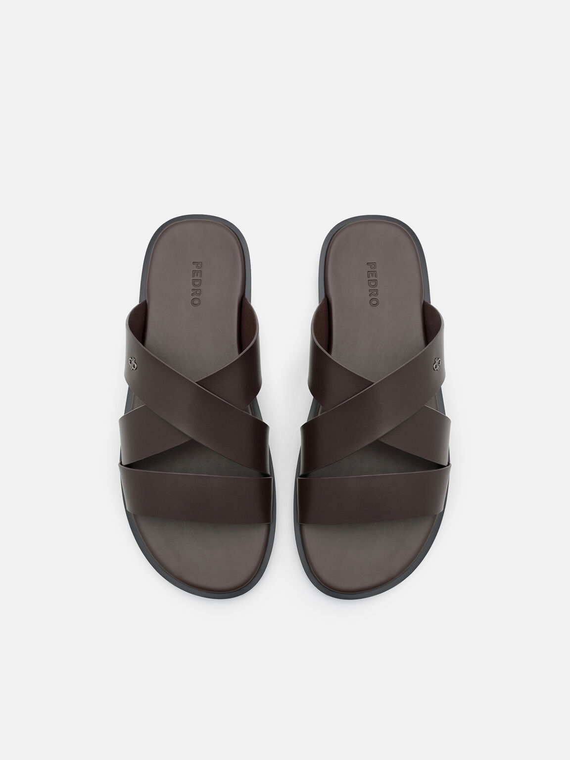 Cross-Strap Slide Sandals, , hi-res