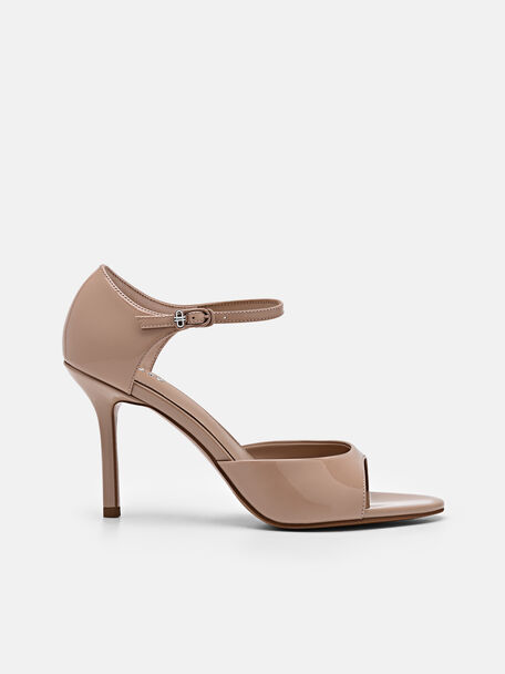 PEDRO Icon Leather Heel Sandals, Black