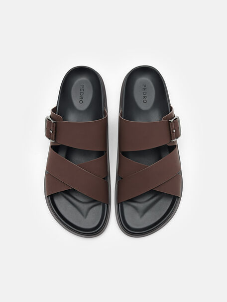PEDRO Icon Leather Heel Sandals, Black