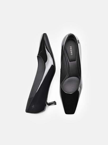 PEDRO Icon Leather Heel Sandals, Black
