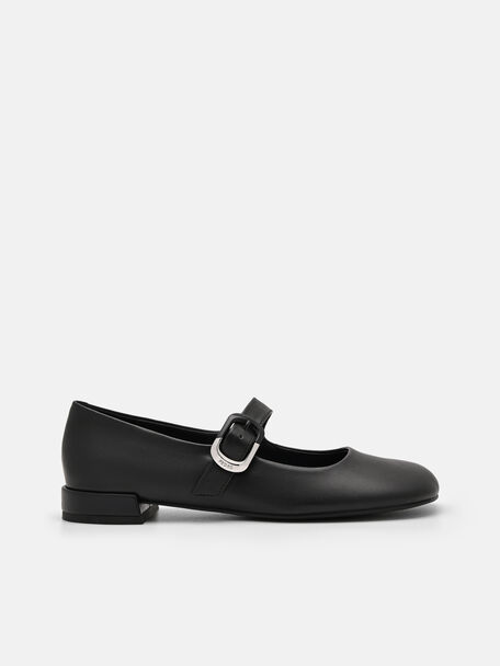 Bridget Mary Jane Flats, Black, hi-res
