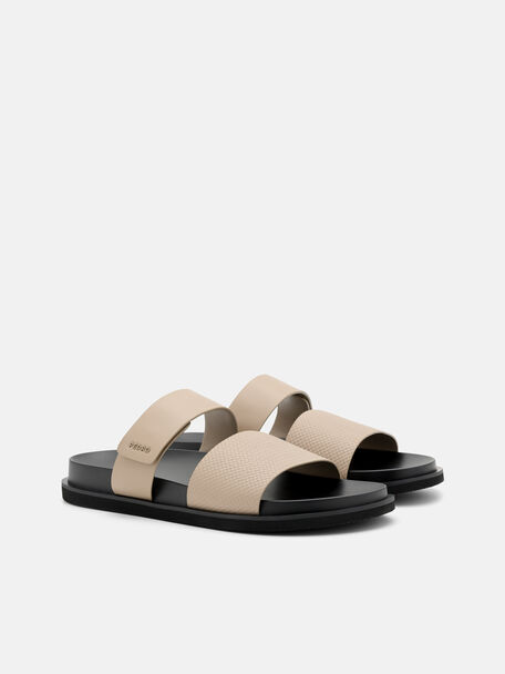 Embossed Slide Sandals, , hi-res
