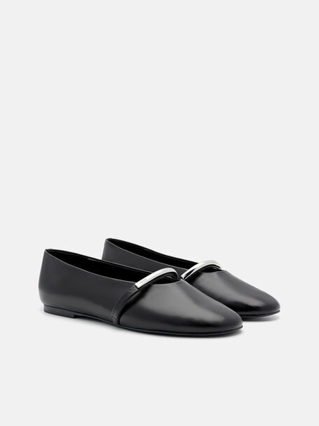 PEDRO Icon Leather Heel Sandals, Black