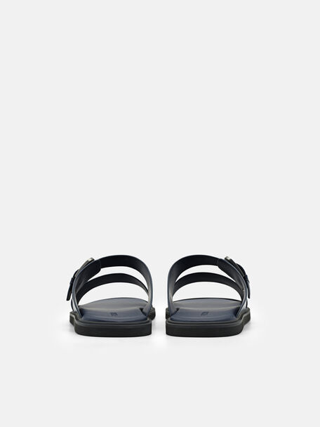 PEDRO Icon Leather Heel Sandals, Black