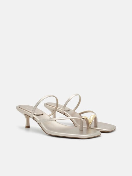 Lia Leather Heel Sandals, , hi-res