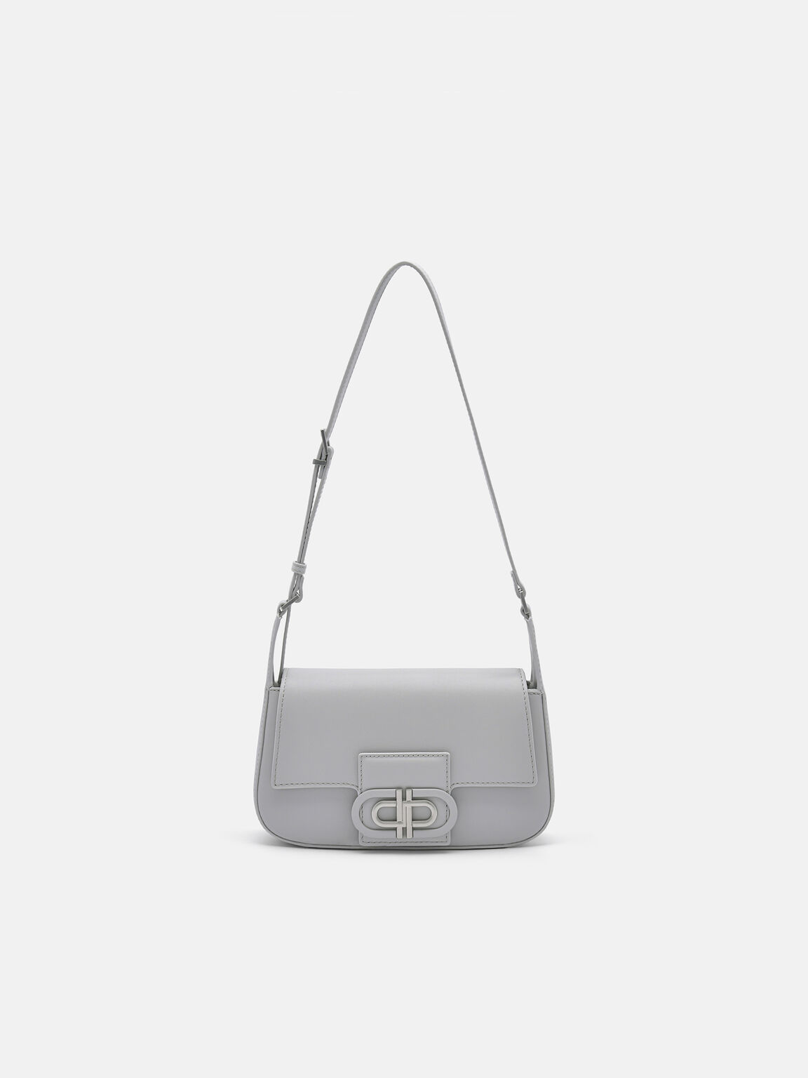 Tas Bahu Kulit Ikon PEDRO, Light Grey