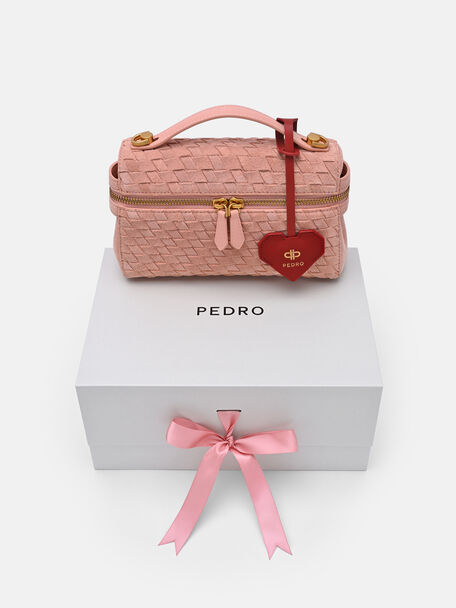 Alyssa Suede Woven Shoulder Bag with Charm, , hi-res