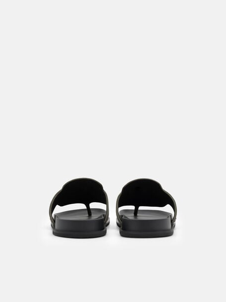 Suede Penny Thong Sandals, , hi-res