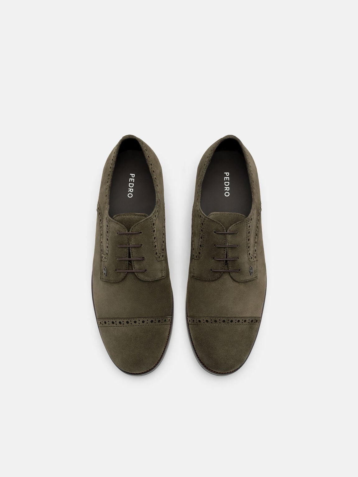 Suede Brogue Derby Shoes, , hi-res