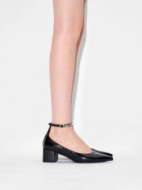 PEDRO Icon Leather Heel Sandals, Black