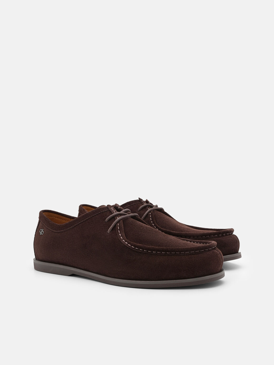 Suede Moc-Toe Derby Shoes, , hi-res