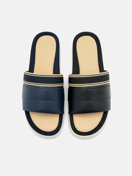 PEDRO Icon Leather Heel Sandals, Black
