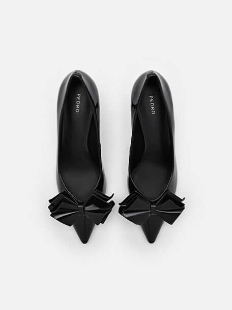 PEDRO Icon Leather Heel Sandals, Black