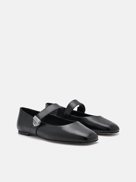 PEDRO Icon Leather Heel Sandals, Black