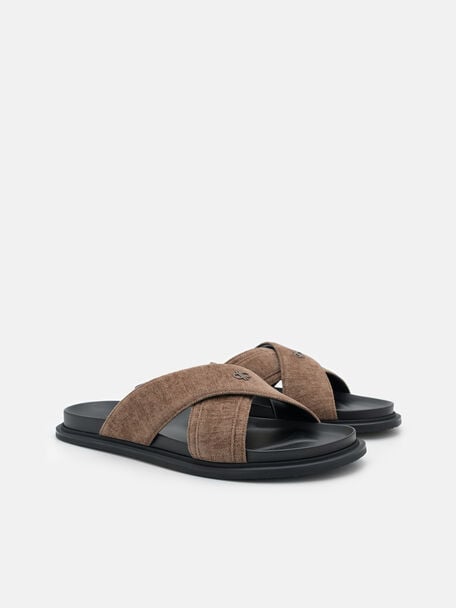 Velvet Cross Sandals, , hi-res