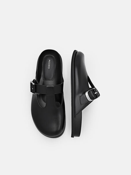 PEDRO Icon Leather Heel Sandals, Black